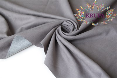 Замша на трикотаже "Серый" 32588